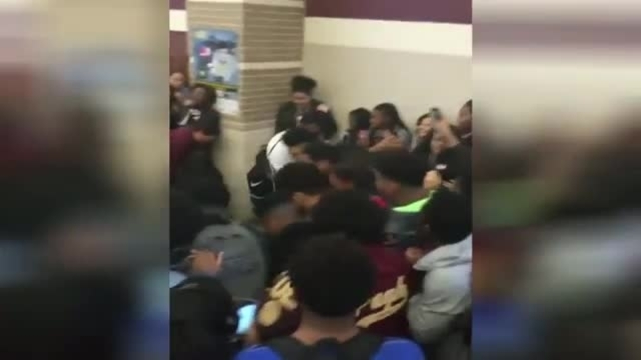Massive brawl between students at Summer Creek High School...